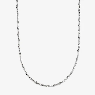 Made in Italy Womens 10K Gold Inch Singapore Chain Necklace