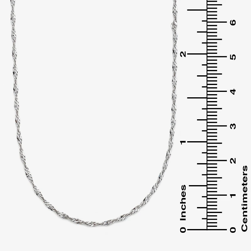 Made in Italy Womens 10K Gold Inch Singapore Chain Necklace