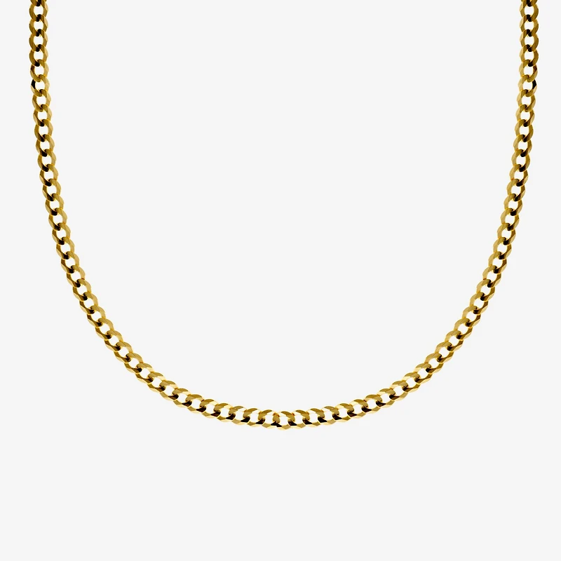 Made in Italy Mens 10K Gold 24 Inch Curb Chain Necklace