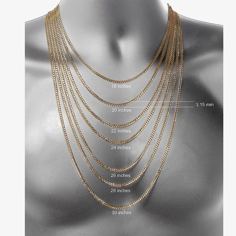 Made in Italy Mens 10K Gold 24 Inch Curb Chain Necklace