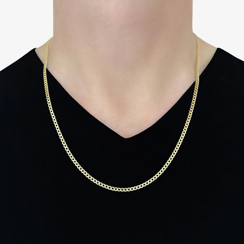 Made in Italy Mens 10K Gold 24 Inch Curb Chain Necklace