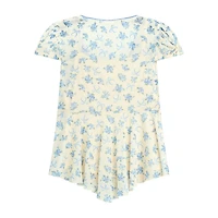 Self Esteem Big Kid Girls V Neck Short Sleeve Blouse
