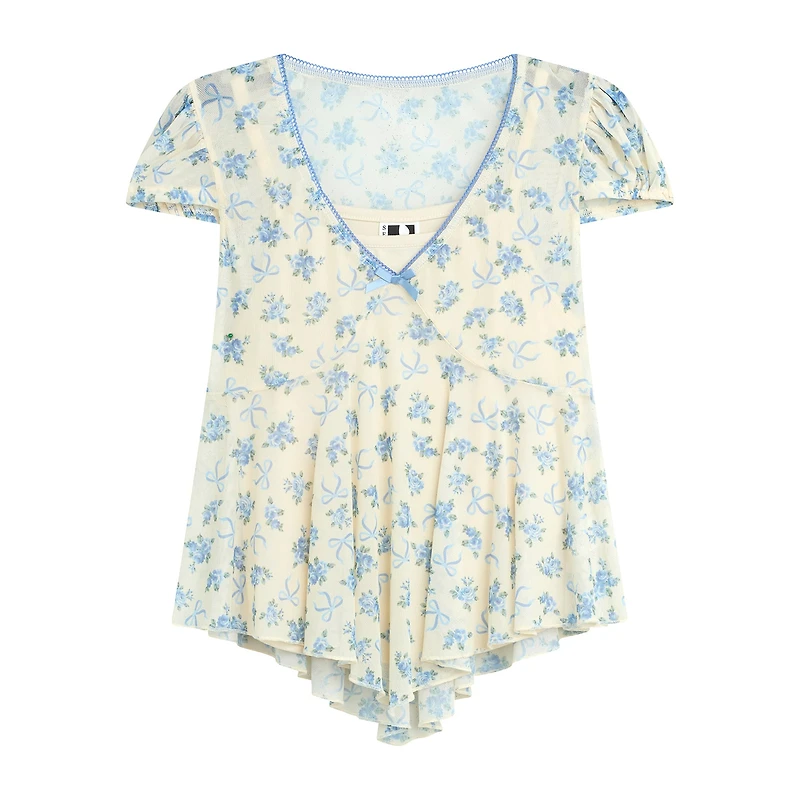 Self Esteem Big Kid Girls V Neck Short Sleeve Blouse