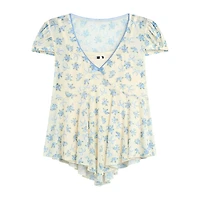 Self Esteem Big Kid Girls V Neck Short Sleeve Blouse