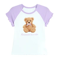 by&by girl Big Kid Girls Round Neck Short Sleeve Regular Fit Graphic T-Shirt