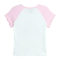 by&by girl Big Kid Girls Round Neck Short Sleeve Regular Fit Graphic T-Shirt