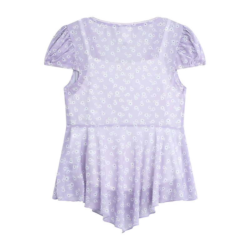Self Esteem Big Kid Girls V Neck Short Sleeve Blouse