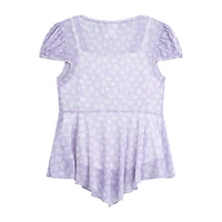 Self Esteem Big Kid Girls V Neck Short Sleeve Blouse