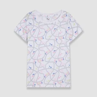 PUMA Big Kid Girls Crew Neck Short Sleeve Regular Fit Graphic T-Shirt