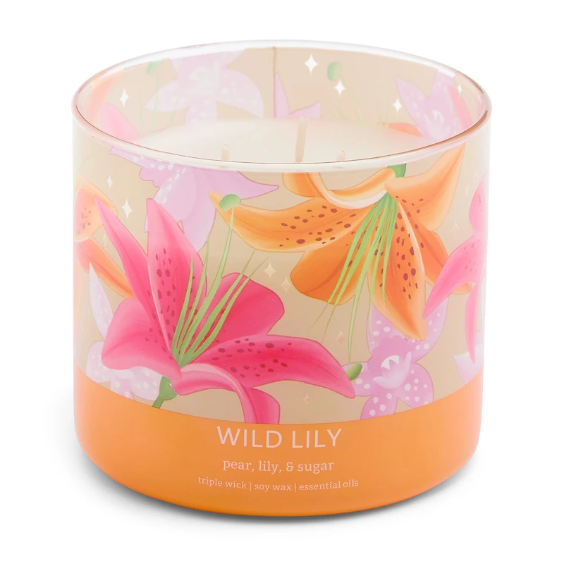 Distant Lands 14oz Wild Lily 3-Wick Scented Jar Candle