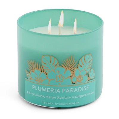 Distant Lands 14oz Plumeria Paradise 3-Wick Scented Jar Candle