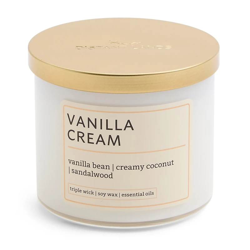 Distant Lands 14oz Vanilla Cream 3-Wick Scented Jar Candle