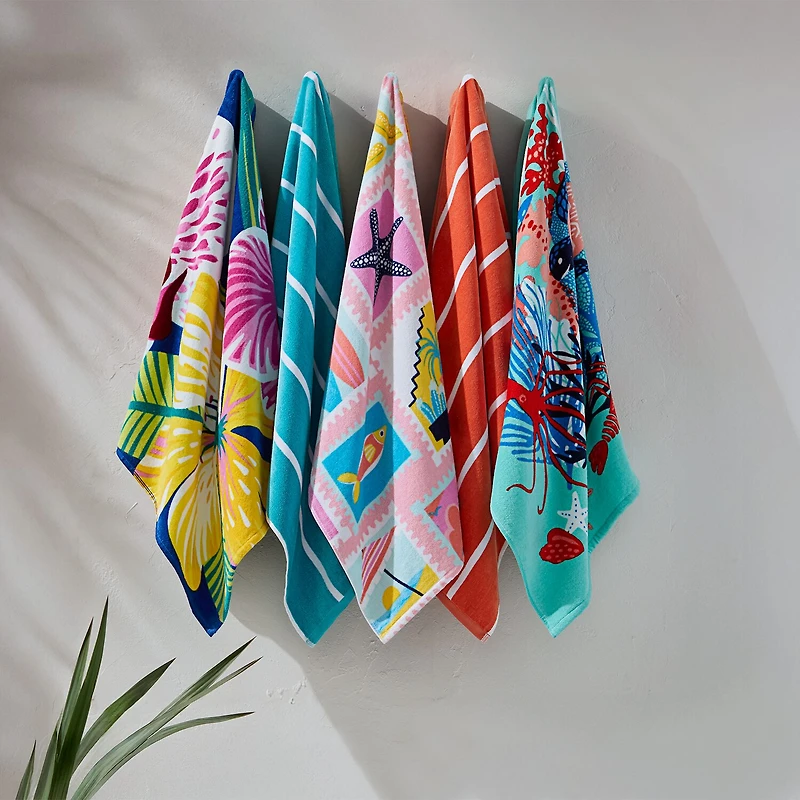 Outdoor Oasis Orchid Print Beach Towel