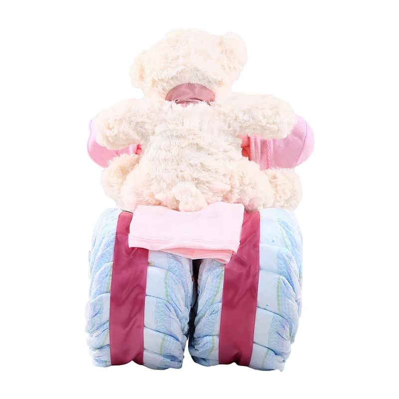 Alder Creek Pink Tricycle Diaper Cake Food Set