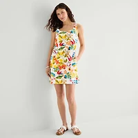 St. John's Bay Womens Square Neck Sleeveless Shift Dress