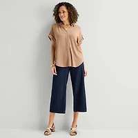 Liz Claiborne Womens Tall Short Sleeve Blouse