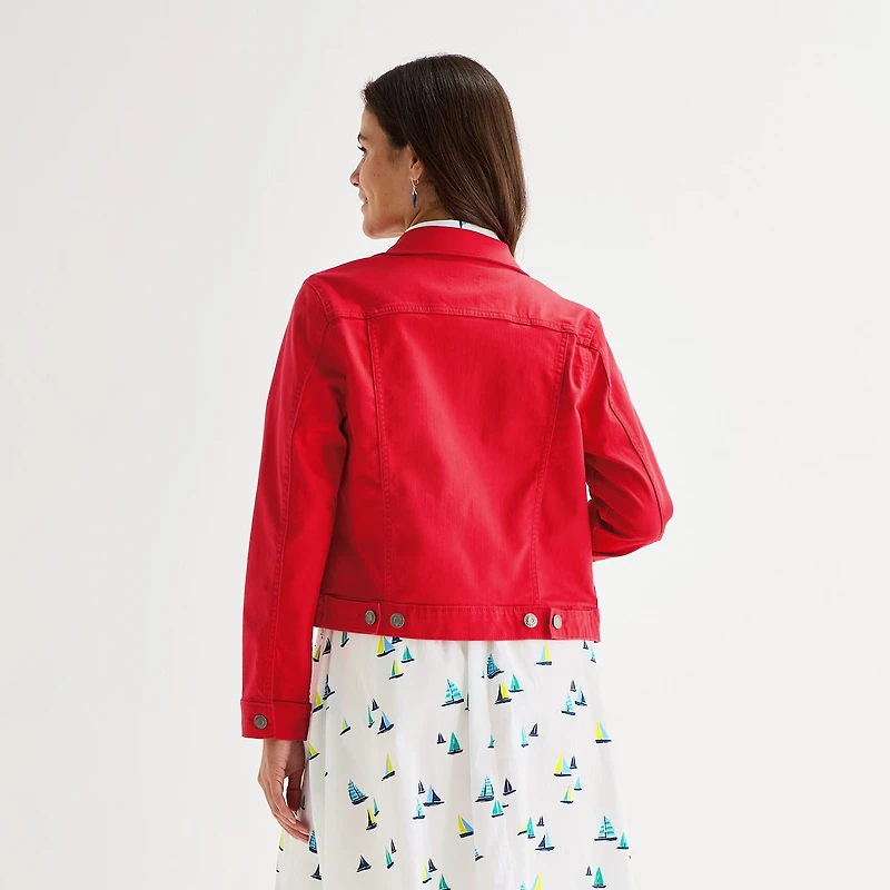 St. John's Bay Womens Tall Denim Lightweight Jacket