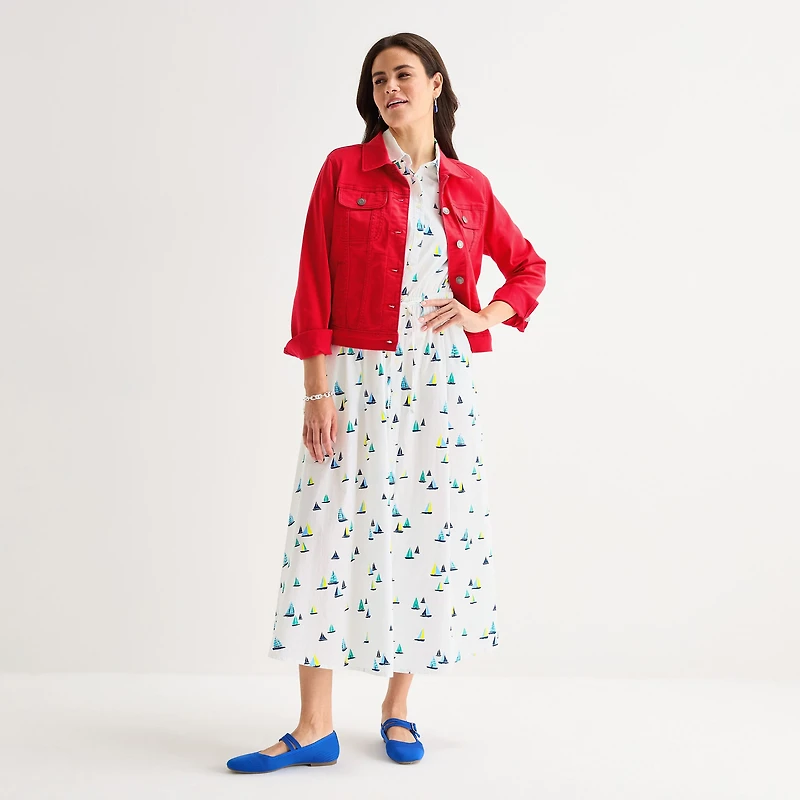 St. John's Bay Womens Tall Denim Lightweight Jacket