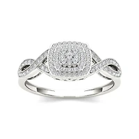 1/ CT.T.W. Natural Diamond 10K White Gold Engagement Ring