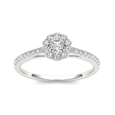 CT.T.W. Natural Diamond 10K White Gold Engagement Ring