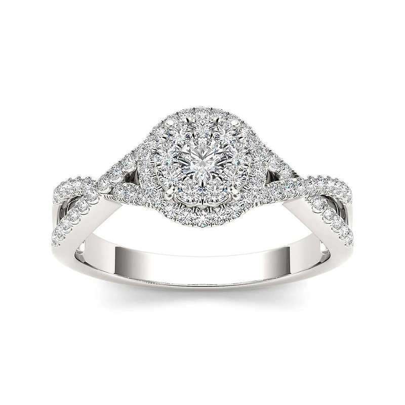 1/2 CT.T.W. Natural Diamond 10K White Gold Engagement Ring