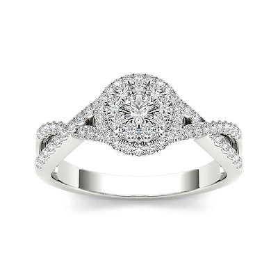 1/2 CT.T.W. Natural Diamond 10K Gold Engagement Ring