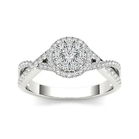 1/2 CT.T.W. Natural Diamond 10K White Gold Engagement Ring