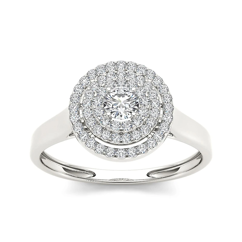 1/2 CT.T.W. Natural Diamond 10K White Gold Engagement Ring