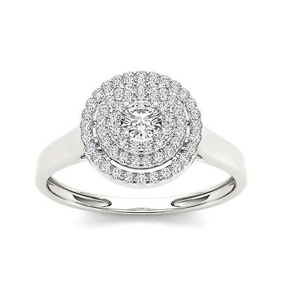 1/2 CT.T.W. Natural Diamond 10K White Gold Engagement Ring