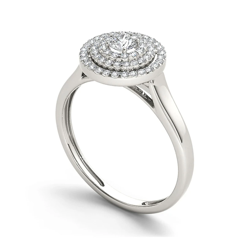 1/2 CT.T.W. Natural Diamond 10K White Gold Engagement Ring