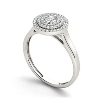1/2 CT.T.W. Natural Diamond 10K White Gold Engagement Ring