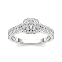 ½ CT.T.W. 10K White Gold Engagement Ring
