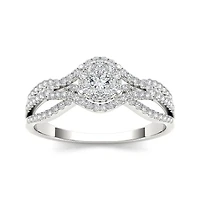 1/2 CT.T.W. Natural Diamond 10K White Gold Engagement Ring