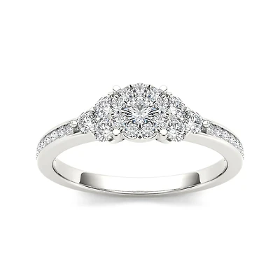 CT.T.W. Natural Diamond 10K White Gold Engagement Ring