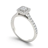 1/2 CT.T.W. Natural Diamond 10K White Gold Engagement Ring