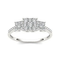 1/2 CT.T.W. Natural Diamond 10K White Gold Engagement Ring
