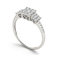 1/2 CT.T.W. Natural Diamond 10K White Gold Engagement Ring
