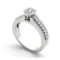 1/2 CT.T.W. Natural Diamond 10K White Gold Engagement Ring