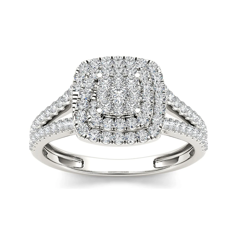 1/2 CT.T.W. Natural Diamond 10K White Gold Engagement Ring