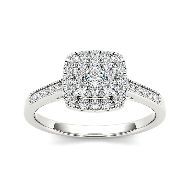 1/2 CT.T.W. Natural Diamond 10K White Gold Engagement Ring