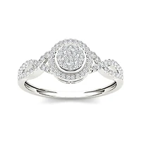 1/3 CT.T.W. Natural Diamond 10K White Gold Engagement Ring