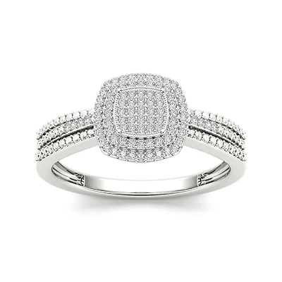 1/5 CT.T.W. Natural Diamond 10K White Gold Engagement Ring