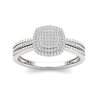 1/5 CT.T.W. Natural Diamond 10K White Gold Engagement Ring