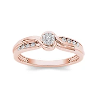 1/10 CT.T.W. Natural Diamond 10K Rose Gold Engagement Ring