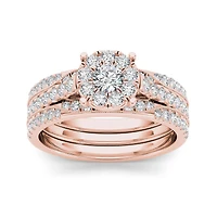 1 CT.T.W. Natural Diamond 14K Yellow Gold Bridal Set