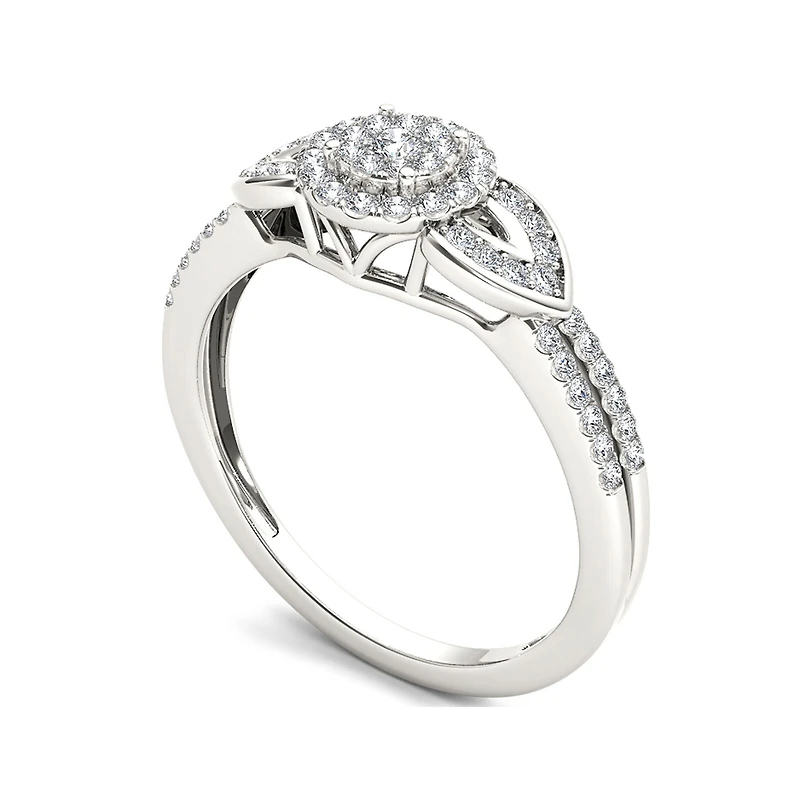 CT.T.W. Natural Diamond 10K White Gold Engagement Ring