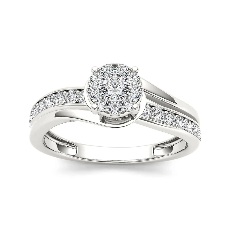 3/8 CT.T.W. Natural Diamond 10K White Gold Engagement Ring