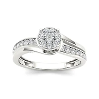 3/8 CT.T.W. Natural Diamond 10K White Gold Engagement Ring
