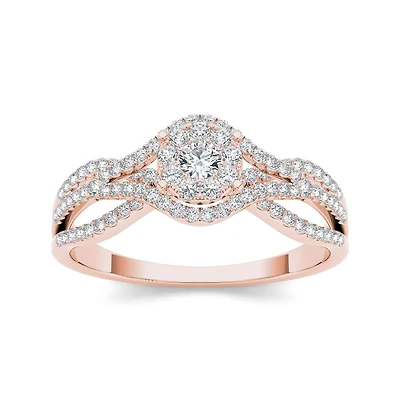 CT.T.W. Natural Diamond 10K Rose Gold Engagement Ring