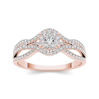 CT.T.W. Natural Diamond 10K Rose Gold Engagement Ring